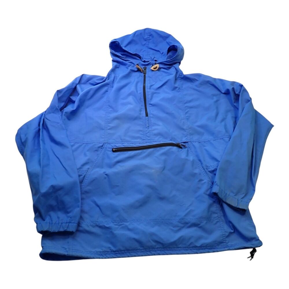 VTG 80s L.L. Bean Large Pullover Anorak Windbreaker Hooded Nylon Lightweight USA